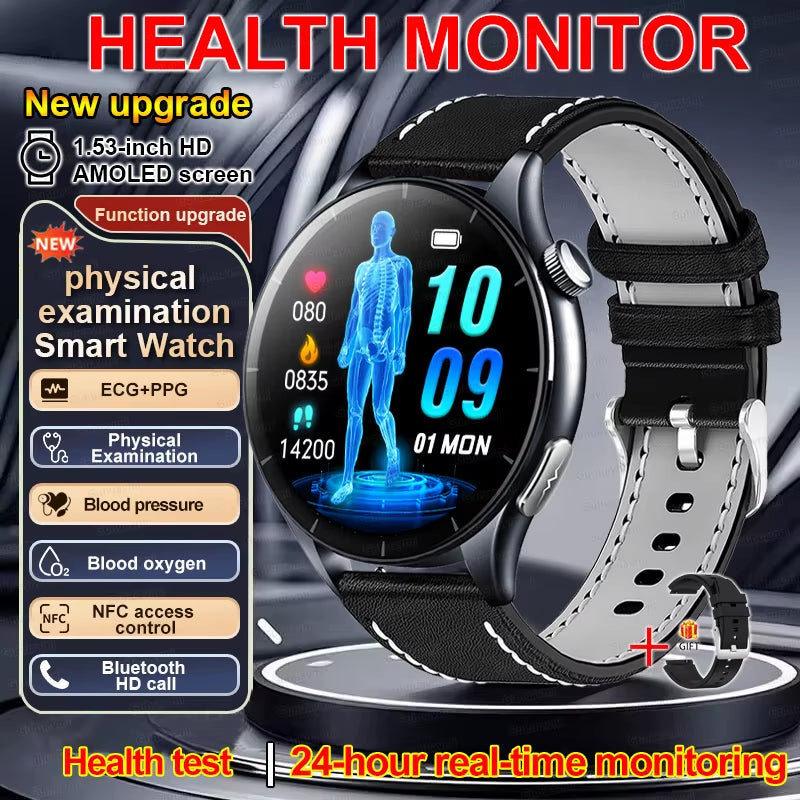 2025 New Smart Watch NFC ECG+PPG Blood Oxygen Uric Acid Blood Pressure Sapphire Smartwatch Men for Android Ios Smart Watch Men