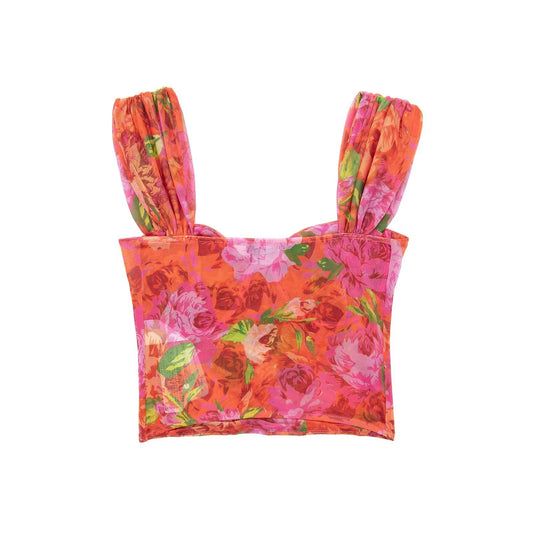 Silk Screen Corset T-shirt Top Women's Wear