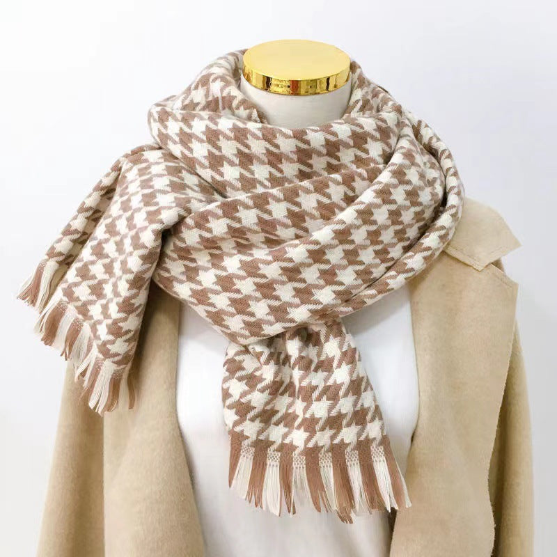Imitated Wool All-match Double-sided Autumn And Winter Thickened Warm Scarf
