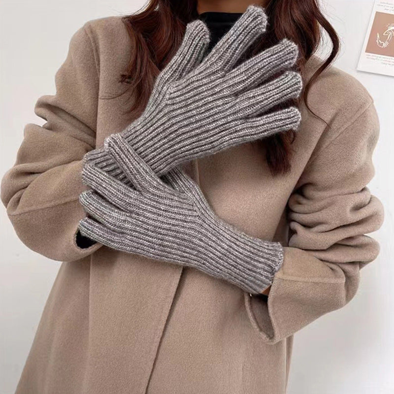 Women's Split-finger Wool Knitted Gloves