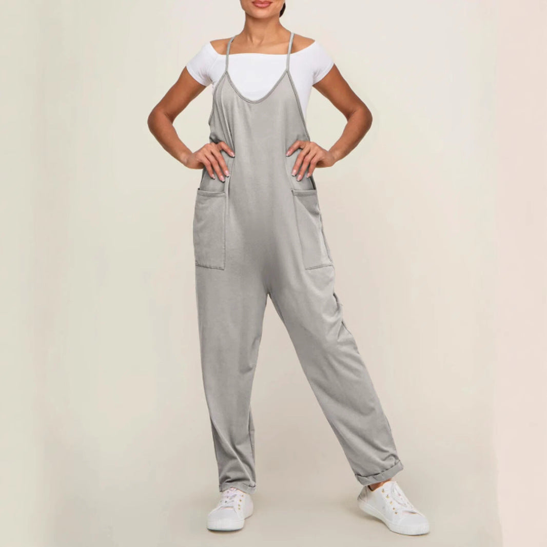 Women's Pocket Sling Adjustable Buckle Jumpsuit