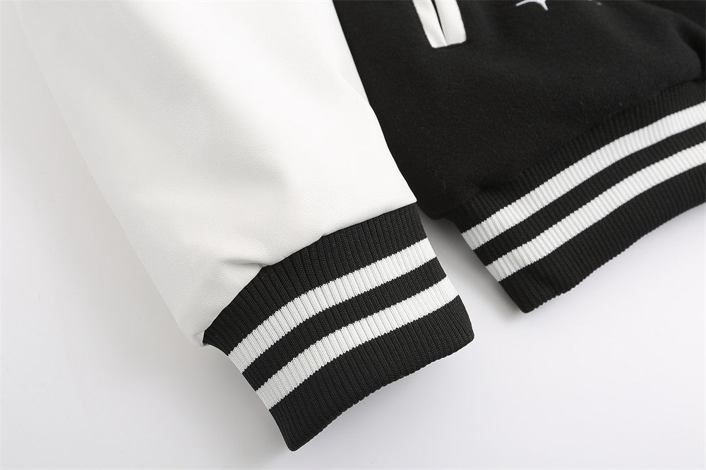 Towel Embroidery Flame Letter Thick Baseball Uniform Coat
