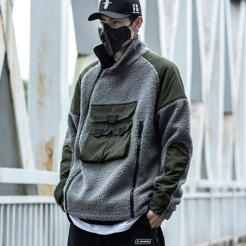 Wear Stand-up Collar Cotton Jacket On Both Sides