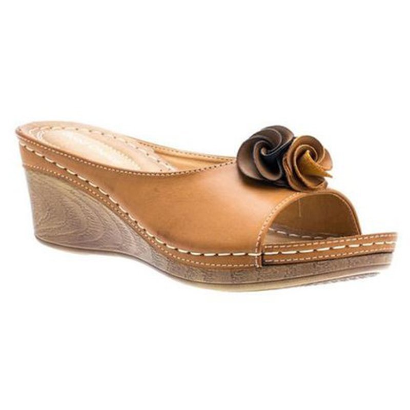 Women's Fashion Sandals Flower Wedge Heel Fish Mouth