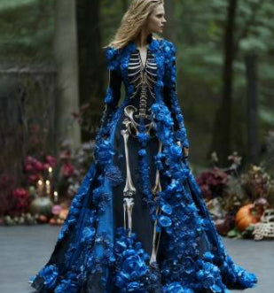 Fitted Waist Color-Block Long-Sleeve Dress