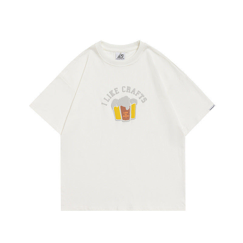 Women's Foam Cartoon Printed Short Sleeve Round Neck