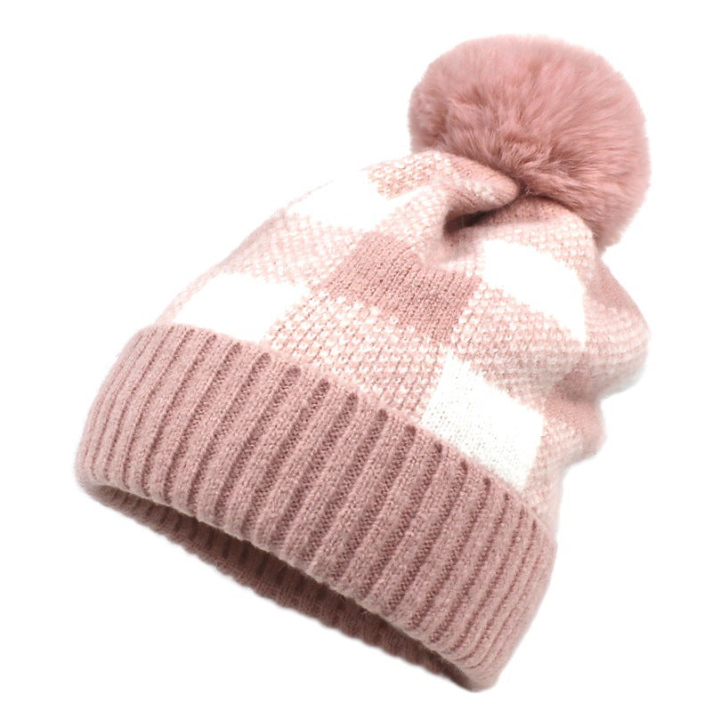 Women's Warm Hat Retro Plaid Wool