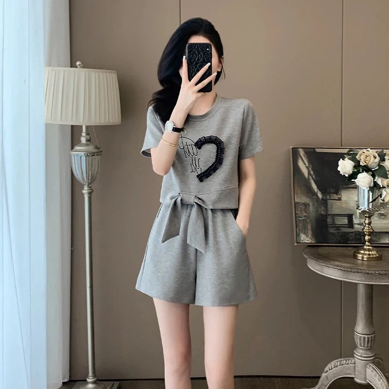Loose-fitting Casual Youth-boosting Short-sleeve Pants Two-piece Set