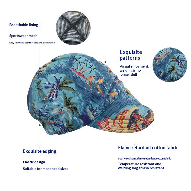 Various Styles Of Welding Helmets Made From Fire-resistant And Flame-retardant Fabric Protective Headgear For Welders