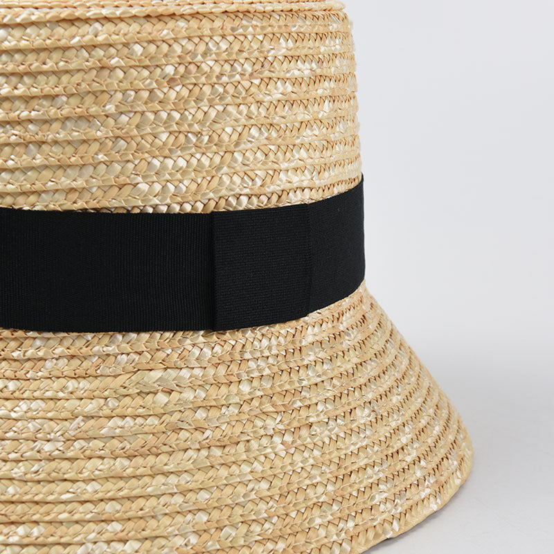 Fashion Flat Top Straw Bucket Hat Sunshade Sunshade