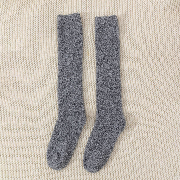 No Hair Loss Coral Velvet Knee Socks For Children To Thicken And Keep Warm
