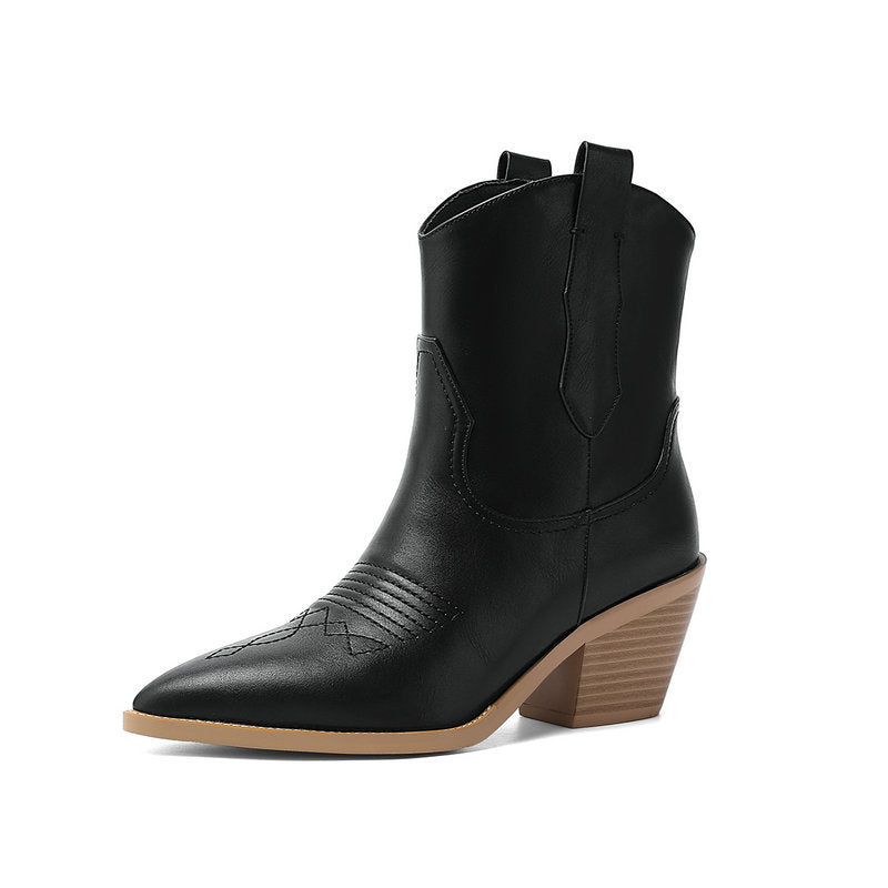 British Style Pointed Thick Heels