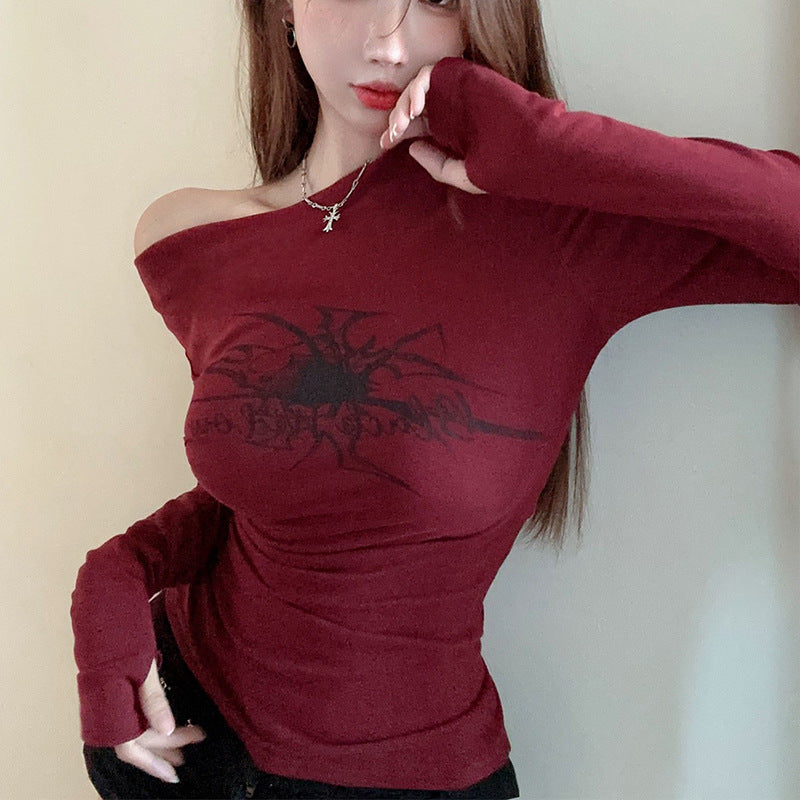 Women's Sexy Off-shoulder Polyester Top