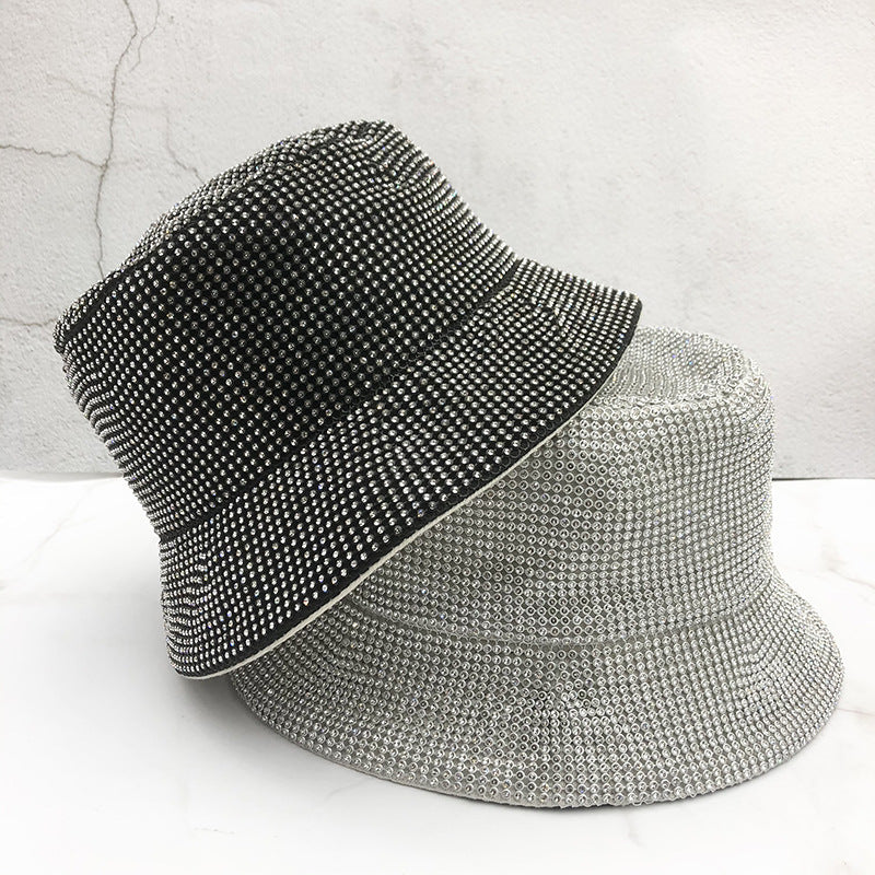 Fisherman's Hat Rhinestones Mesh Encrusted Wide