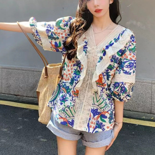 New Loose Design Niche Short-sleeved Top
