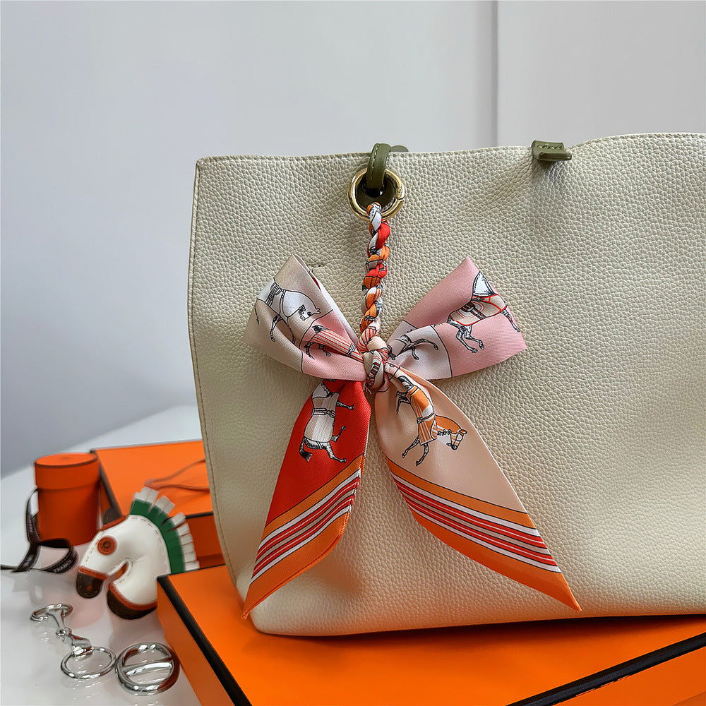 Women's Polyester Bag Decorative Scarf Pendant