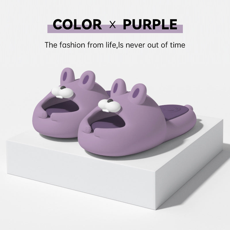 Cute Cartoon Moji Rabbit Soft Non-slip Thick Bottom Sandals