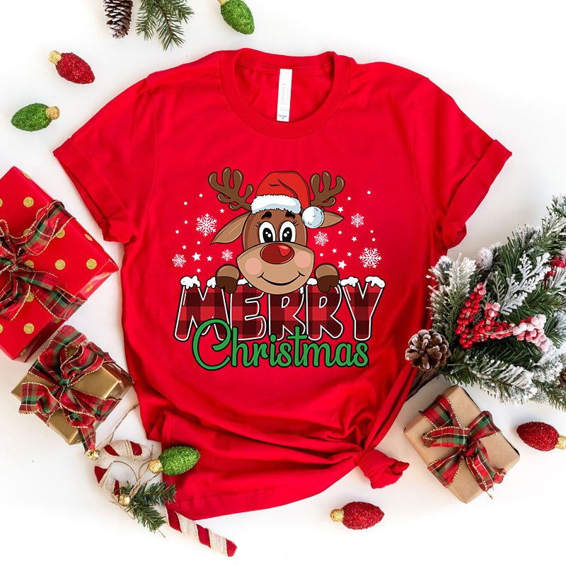 Sød Glædelig Jul trykt T-shirt