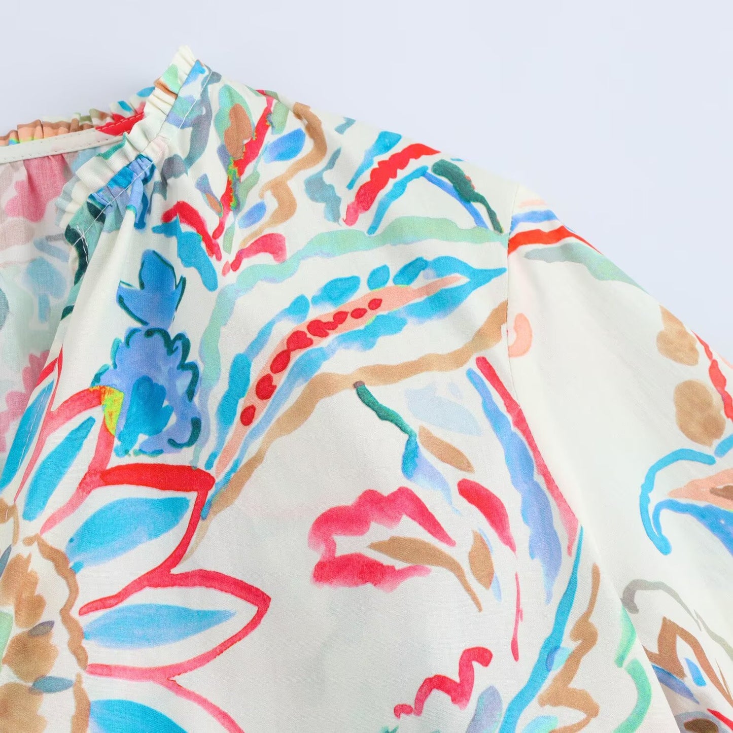 Women's Fashion Casual Loose Printed Poplin Shirt
