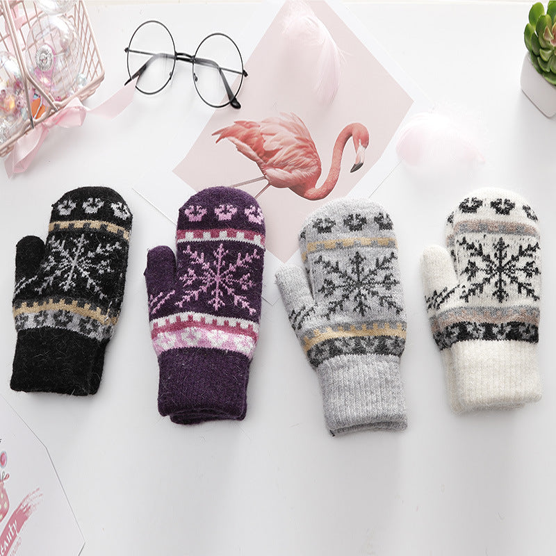 Outdoor Double-layer Warm And Cold-proof Women's Gloves