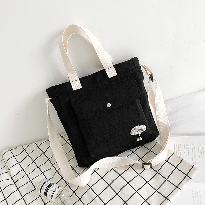 New Style Simple Portable Women's Diagonal Canvas Bag
