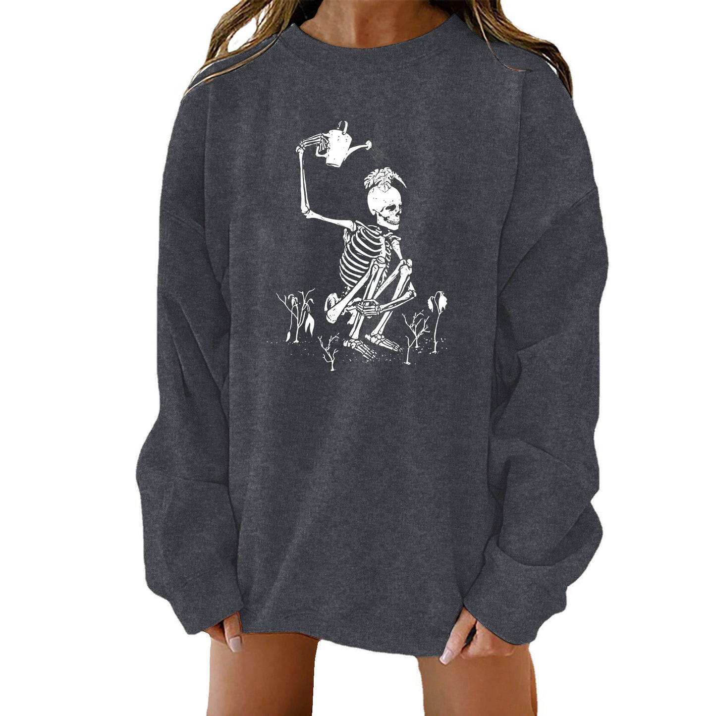 Halloween Kreativt Tema Tryk Løs Sweater