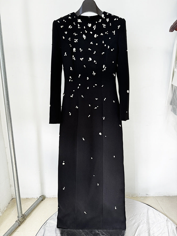 Elegant Sophisticated Long-sleeve Maxi Dress