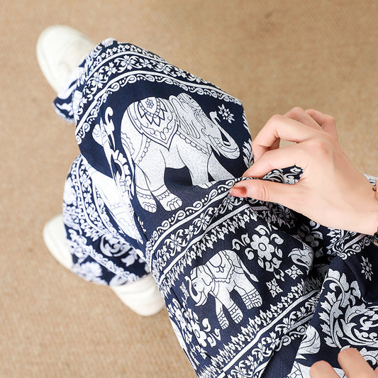 Thailand Elephant Yoga Wide-leg Pants For Women