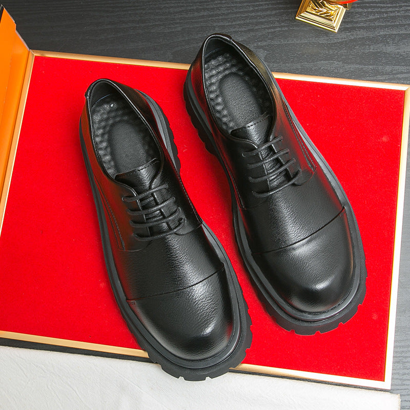 Business Formal Britishstyle Glossy Heightincreasing Leather Shoes