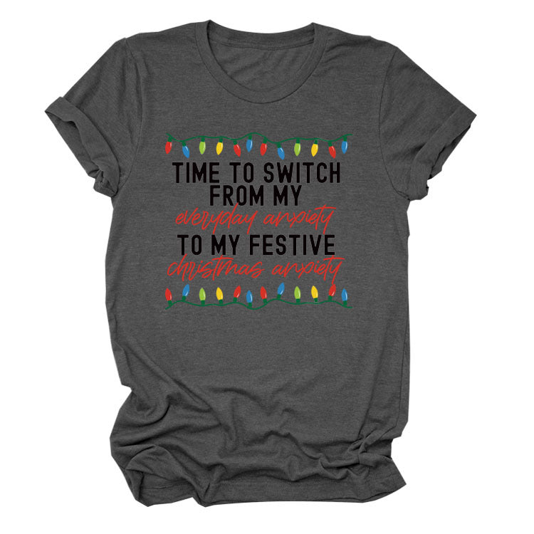 Pattern Printing Casual Short-sleeved T-shirt Women's Tops