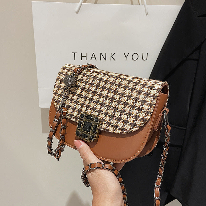 Popular Fashion New Trendy Houndstooth Messenger Bag