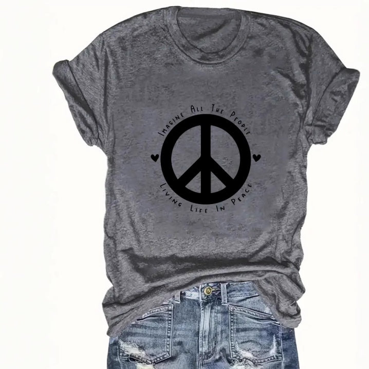Cross-border Round Neck Fashionable Women's T-shirt