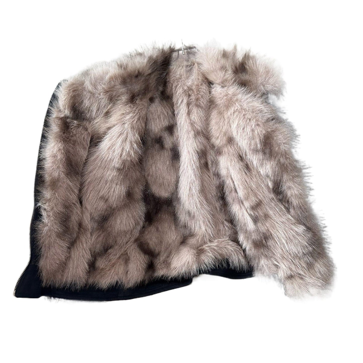 Winter Zwarte Bont Motorfiets Warme Jas