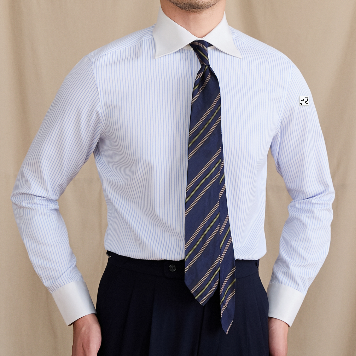 Elegant All-match Striped Long-sleeve Color-block Shirt