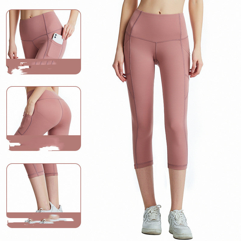 High Waist Hip Raise Reflective Dot Fitness Pants