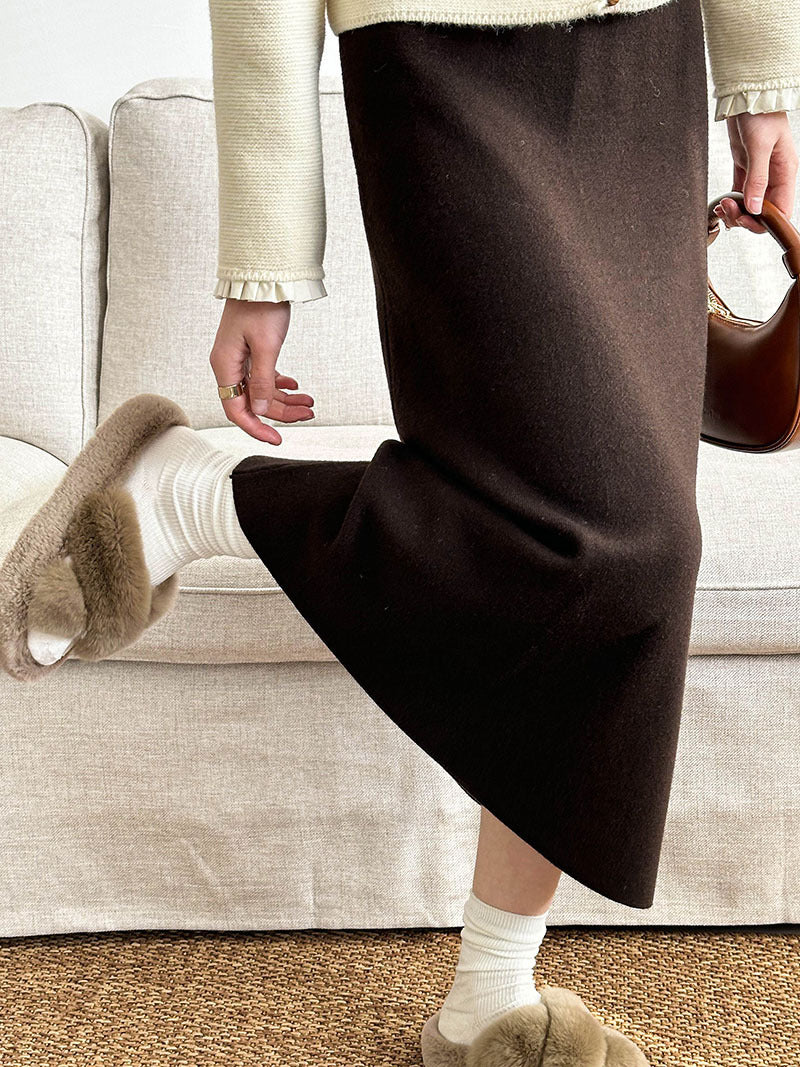 Winter Korean Style A- Line Skirt Slim Fit Slimming And Fashionable