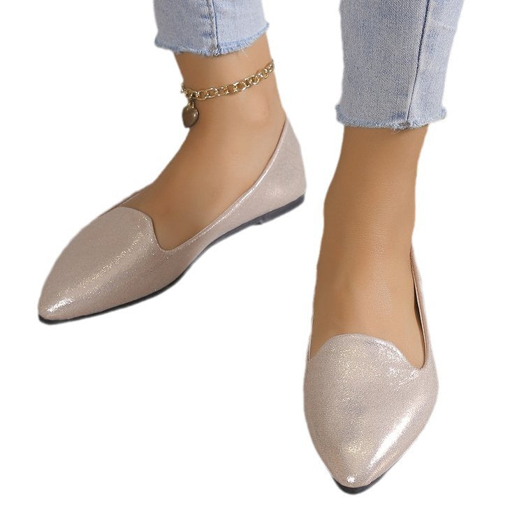 Plus Size Shallow Mouth Pumps Women's New Simple Flat Gommino