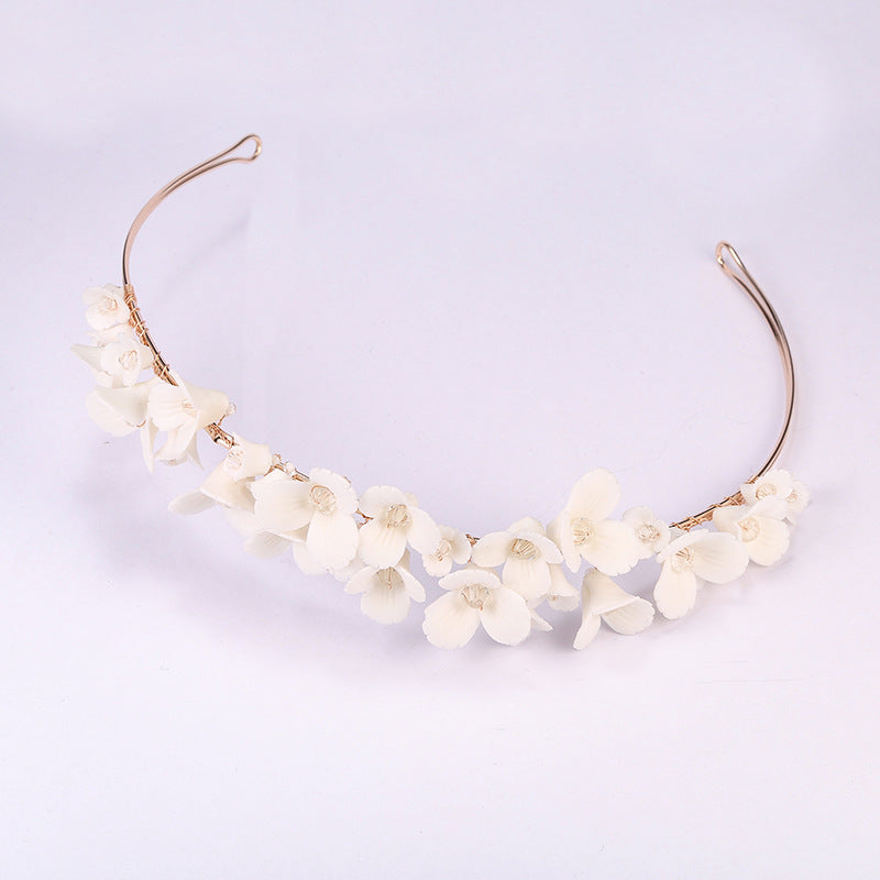 Design White Ceramic Flower Crown Headband