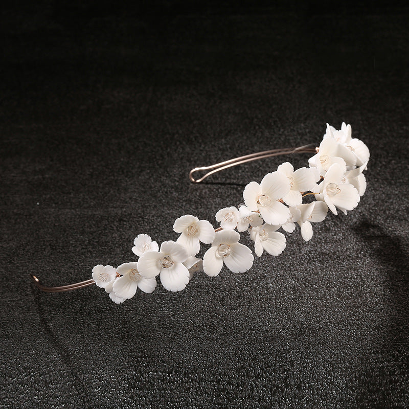 Design White Ceramic Flower Crown Headband