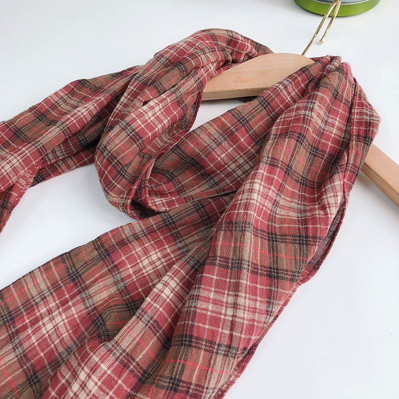 Pure Linen Hemp Gray Men's And Women's All-match Oversized Scarf