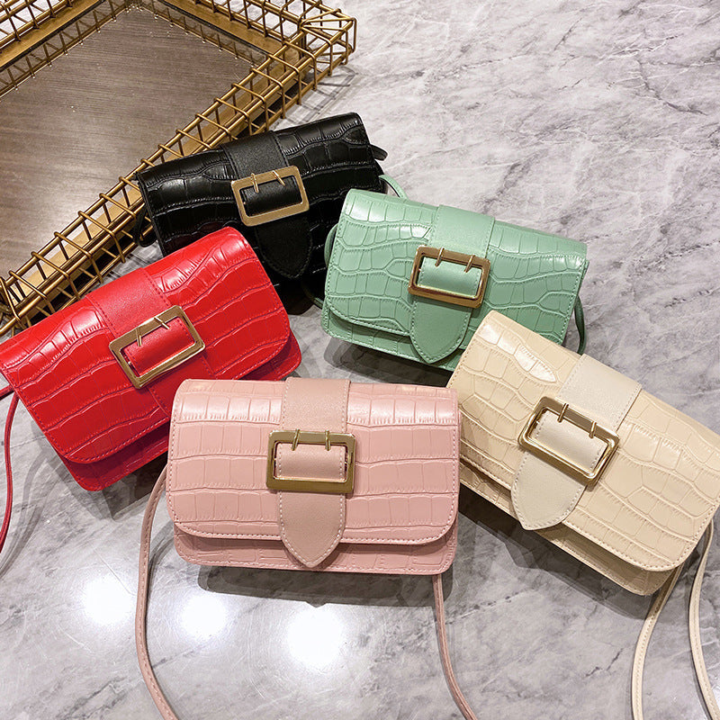 Fashion stone pattern one shoulder diagonal bag