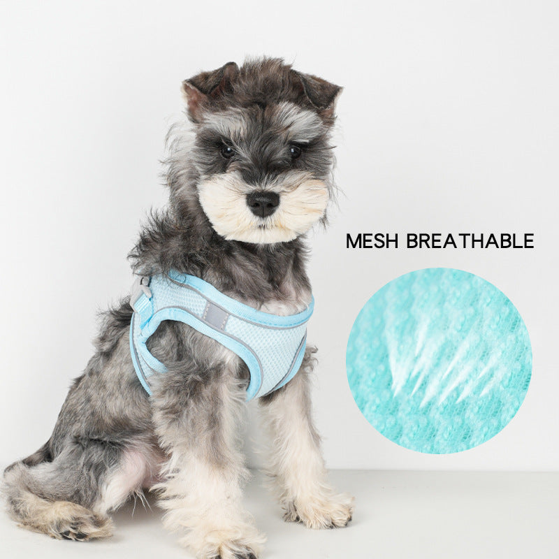 Pet Harness Reflective Plaid Covered Dog Hand Holding Vest Dog Rope