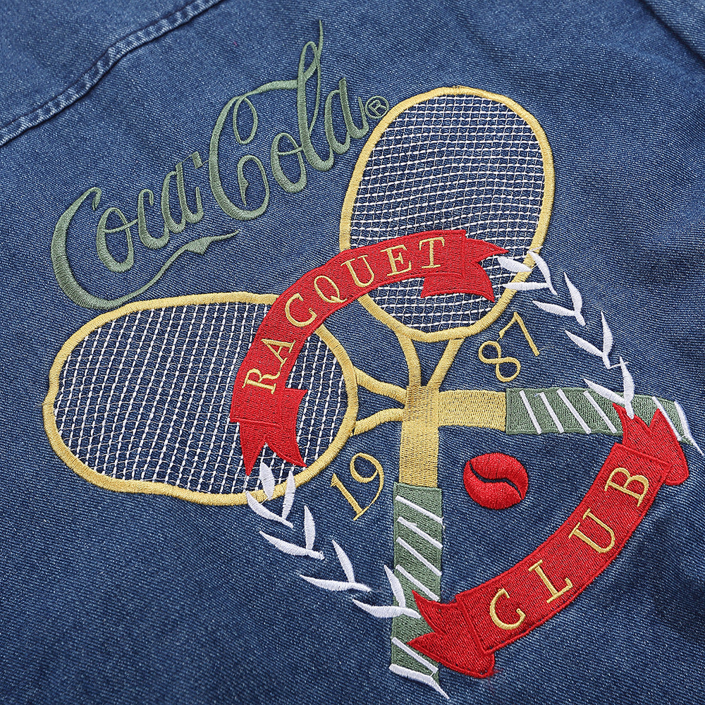 Color Stitching Thickened Quilted Baseball Uniform Denim
