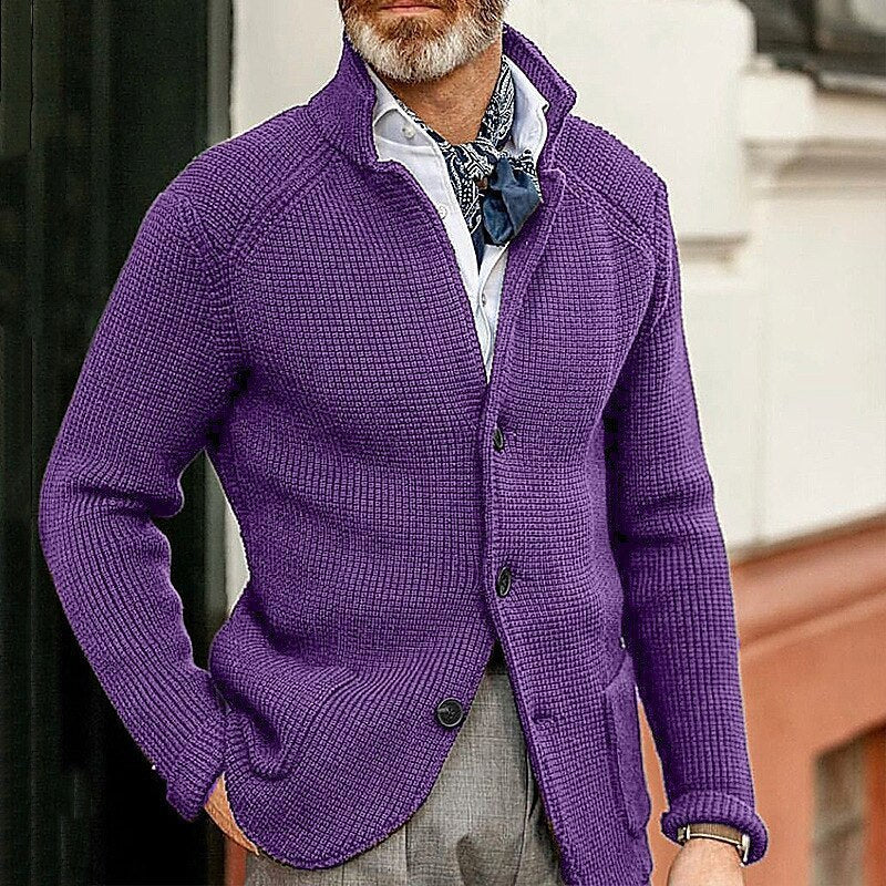 Casual Long Sleeve Solid Color Knitted Coat