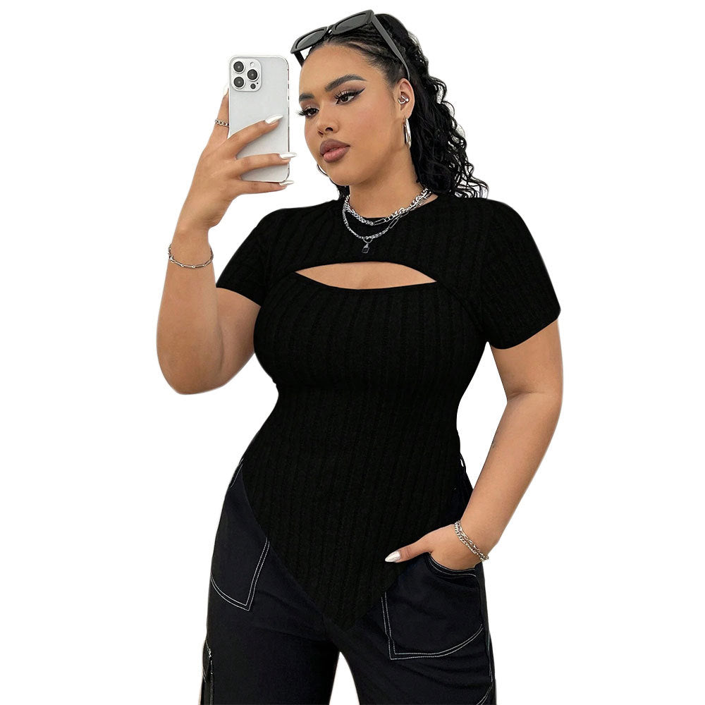 Fashion Simple Slim Waist Slimming Versatile T-shirt