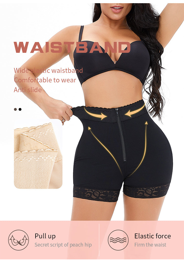 Plus Size Postpartum Tummy Tuck Trousers With Zipper Waist And Tight-fitting