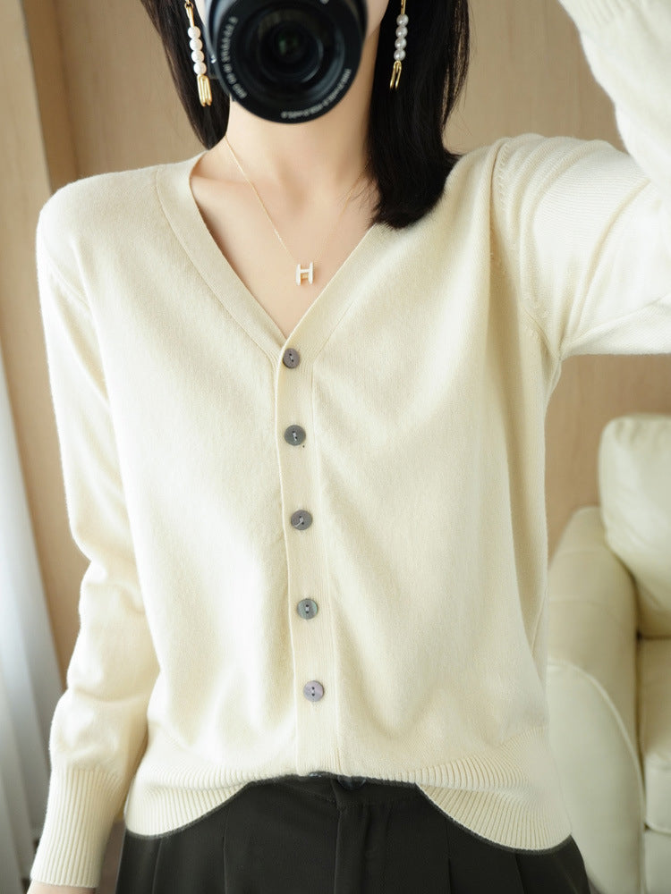 Cardigan V-neck Sweater Loose Bottoming Sweater