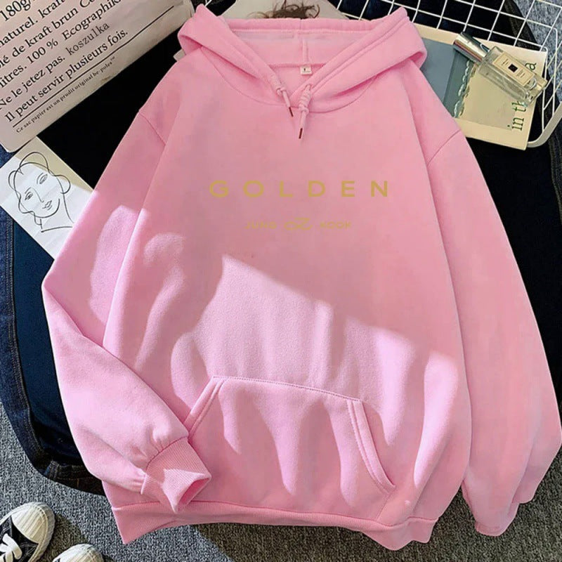 Golden Pattern Printed Sweater Spring And Autumn Leisure