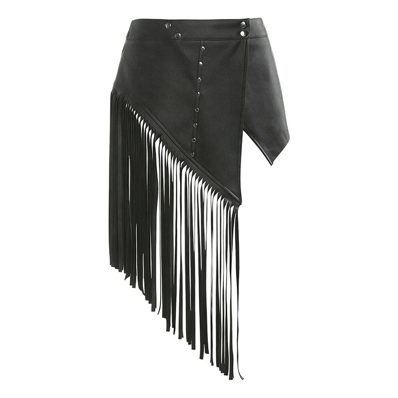 Spring Striped Waist Chain Vintage Skirt