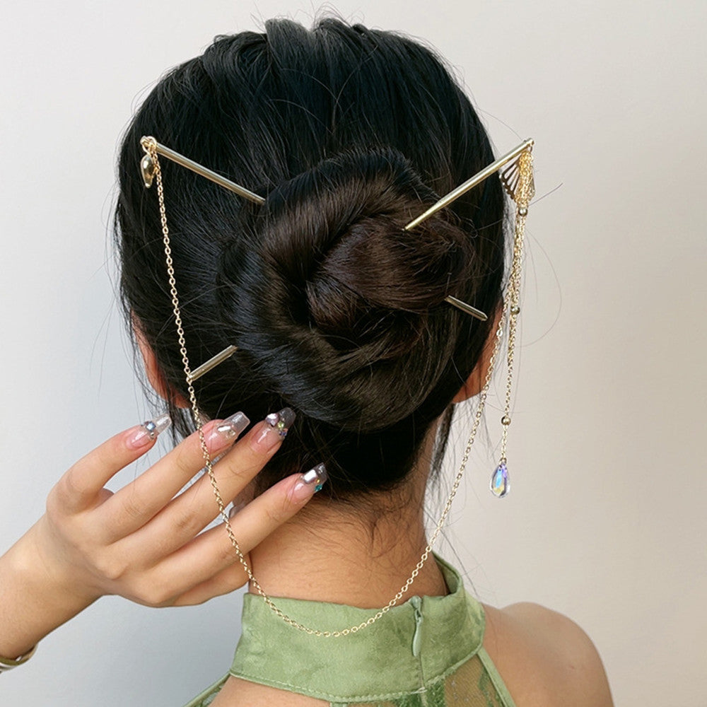 2-piece Double Hairpin Fan Tassel